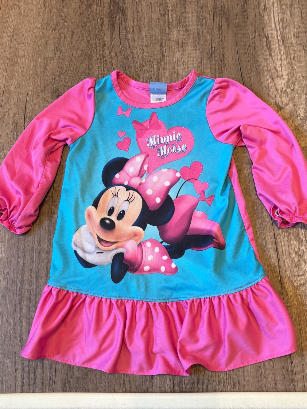 Vintage Y2K 2010s Minnie Mouse Toddler Nightgown Pajamas 2T